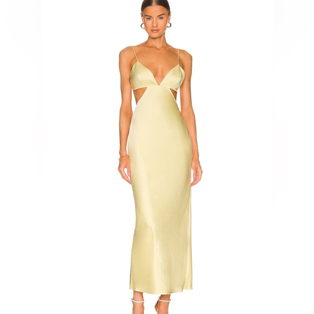 Butter Yellow Chic Cutouts Backless Gold Jacy Dress size 4